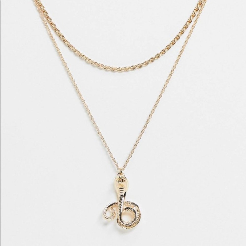 Gold Snake Layering Necklace